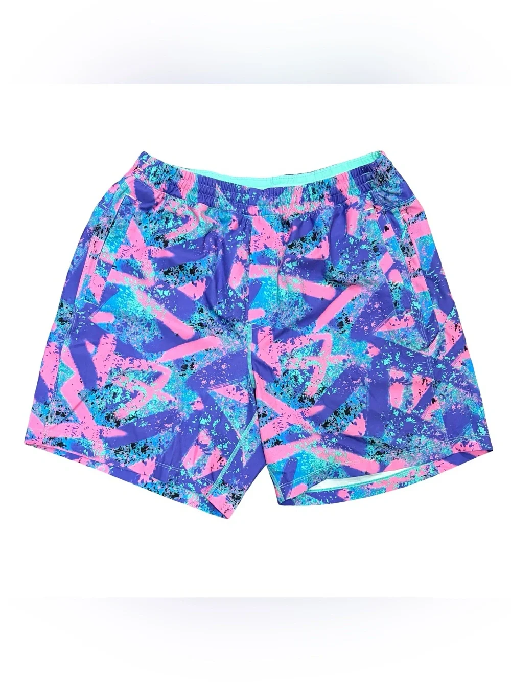 Birddogs Baysiders Built-In Boxer Brief Swim/Gym Shorts Retro Splatter Size XL